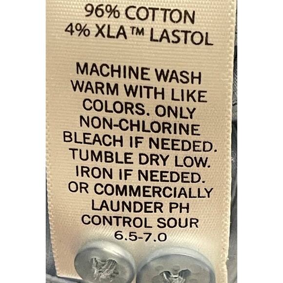 Calibrate Men Button Up Shirt Size XL Blue Striped Cotton DISCOLORATION UNDERARM - Picture 8 of 8